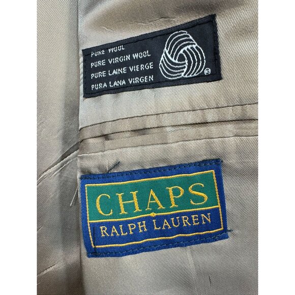 Chaps Ralph Lauren Mens Houndstooth Wool Blazer Jacket 42T Brown Academia - Picture 4 of 14